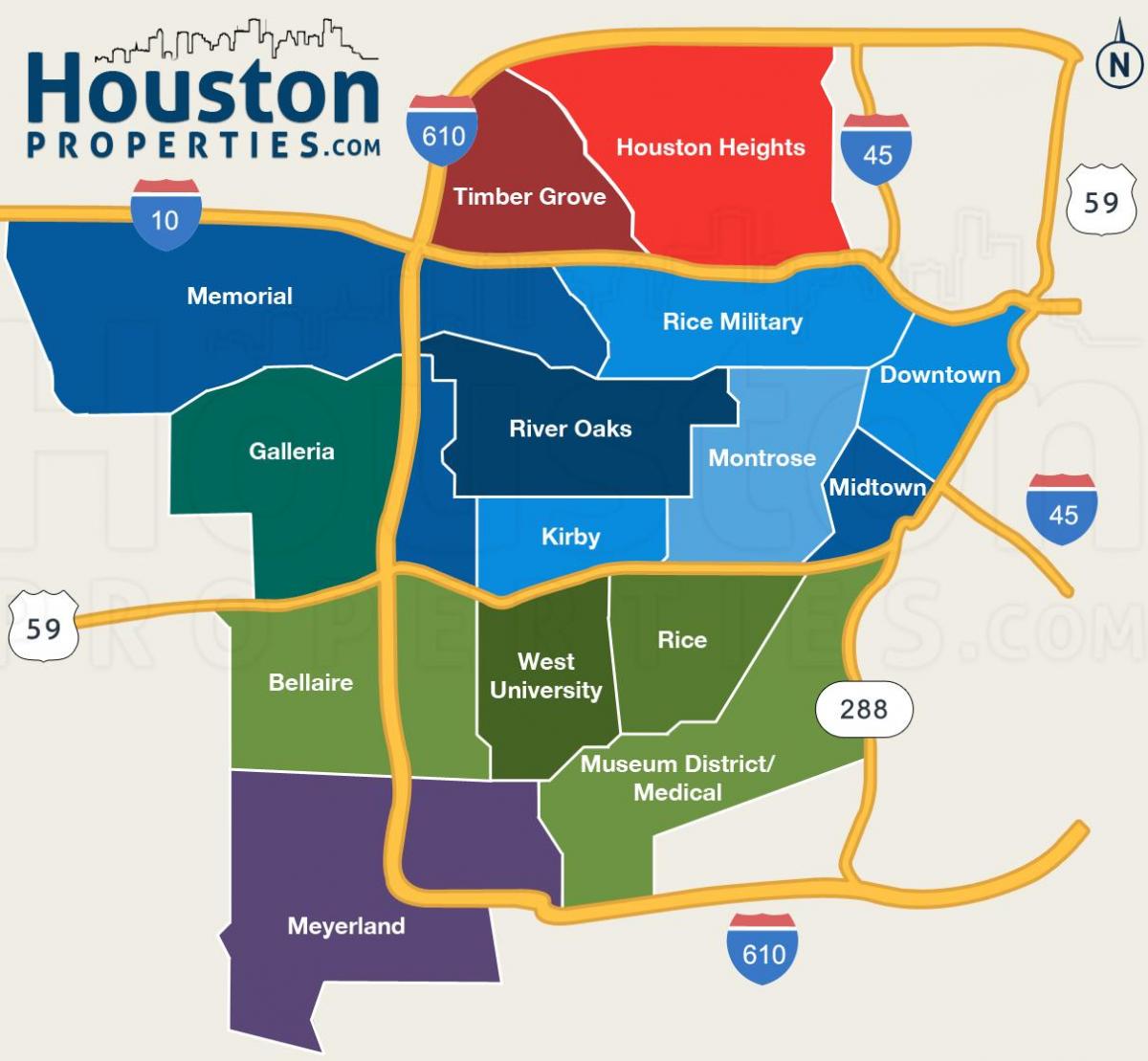 mapa de Houston