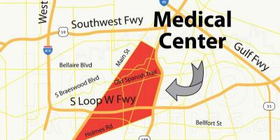 Mapa de centro médico de Houston
