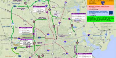 Mapa de Houston carreteras de peaje