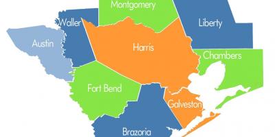 El condado de mapa de Houston