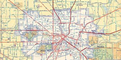 Mapa de Houston y a las autopistas sin peaje