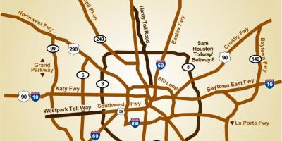 Mapa de carreteras de Houston