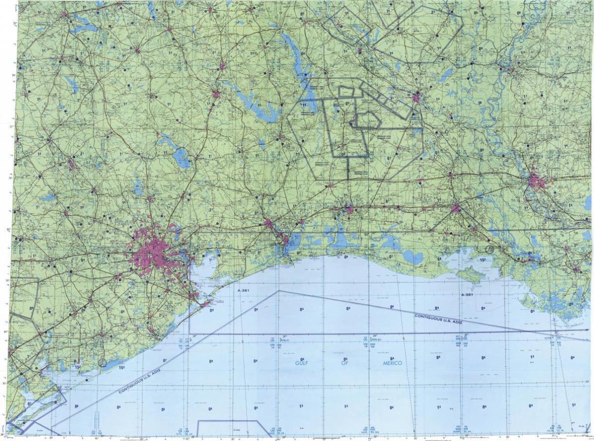 el mapa topográfico de Houston