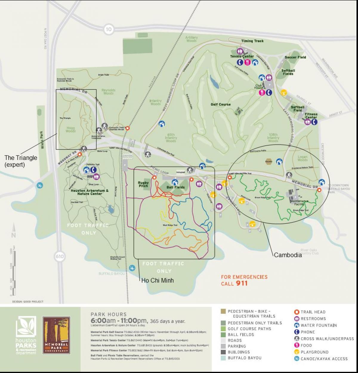 mapa de parque Memorial Houston