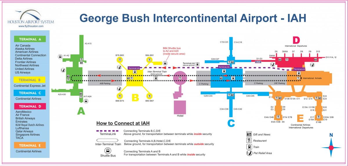 Houston IAH mapa