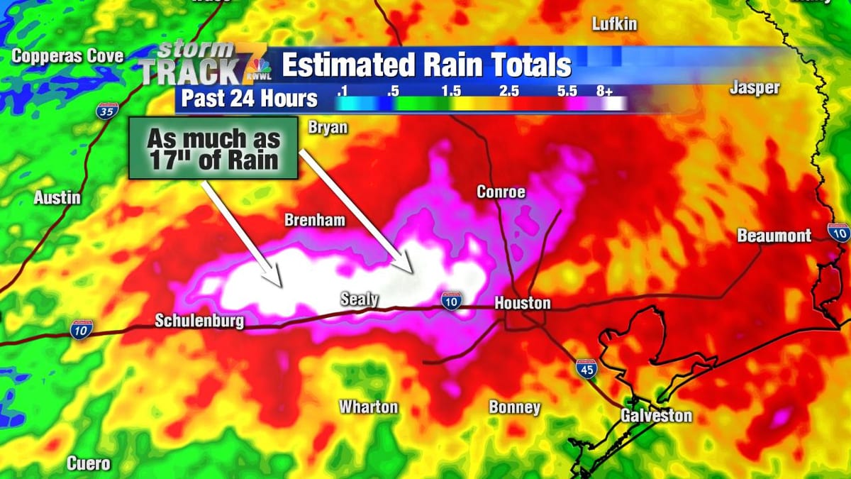 mapa de Houston inundaciones