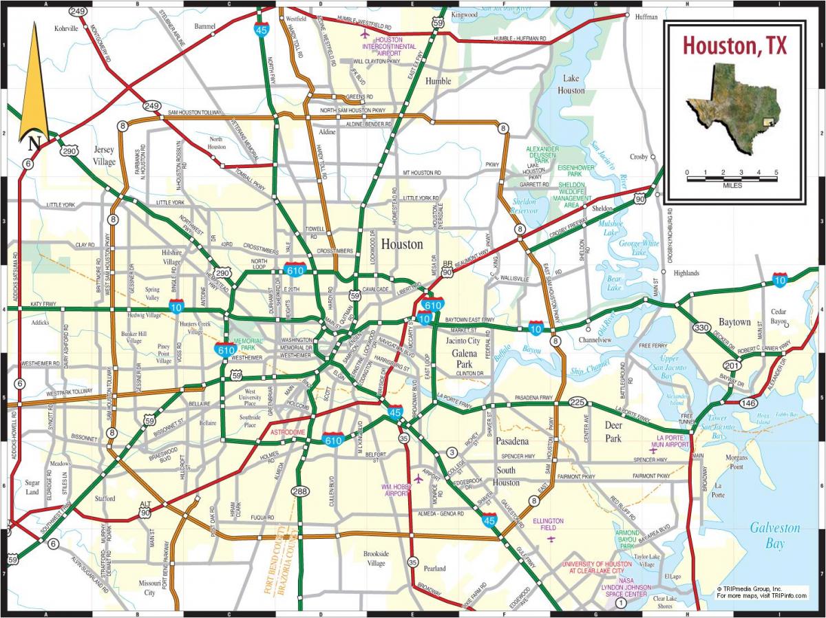 la ciudad de Houston mapa