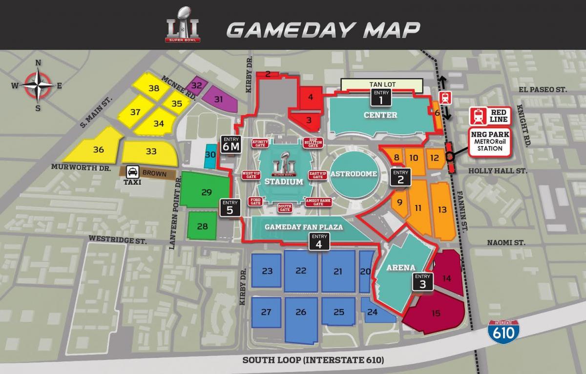 NRG stadium parking mapa