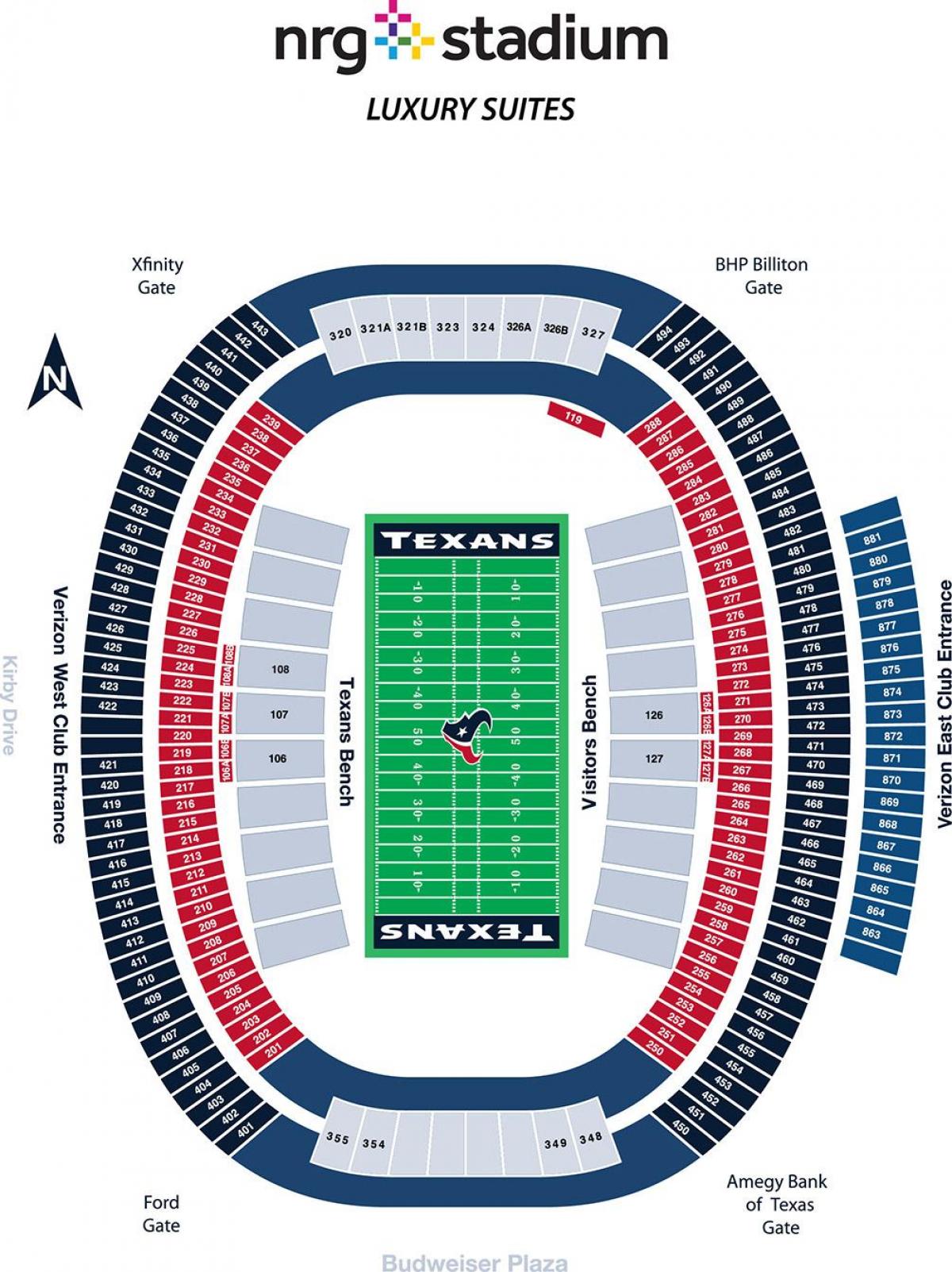 NRG stadium mapa Mapa de NRG stadium (Texas USA)