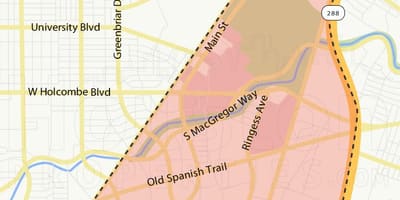 Mapa de centro médico de texas