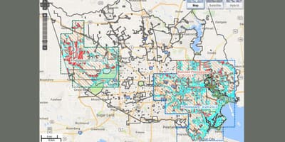 Mapa de inundaciones en Houston