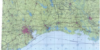 El mapa topográfico de Houston