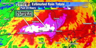 Mapa de Houston inundaciones